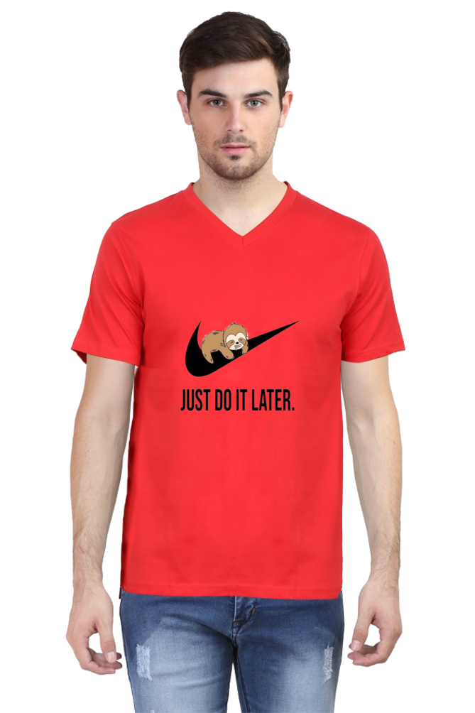 "Just Do It Later" Sloth V-Neck Men’s T-Shirt