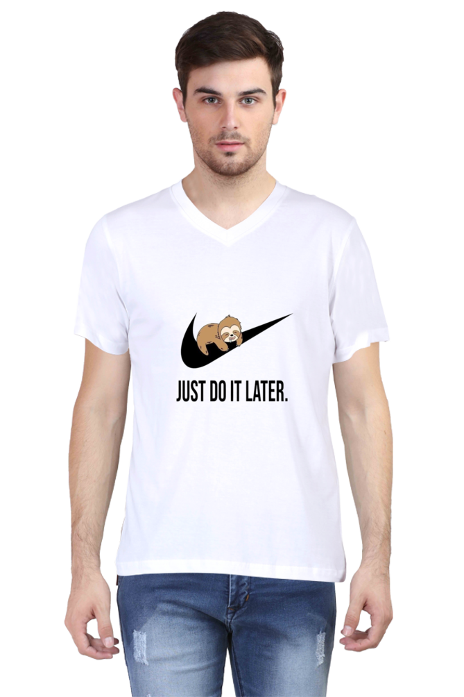 "Just Do It Later" Sloth V-Neck Men’s T-Shirt