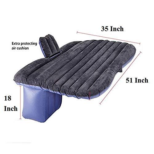 Car Travel Inflatable Car Bed Mattress with 2 Air Pillows, Car Pump and Repair Kit (Grey)