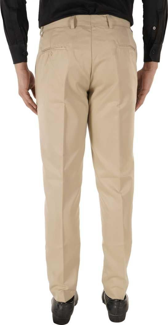 Lycra Blend Solid Regular Fit Mens Formal Trousers