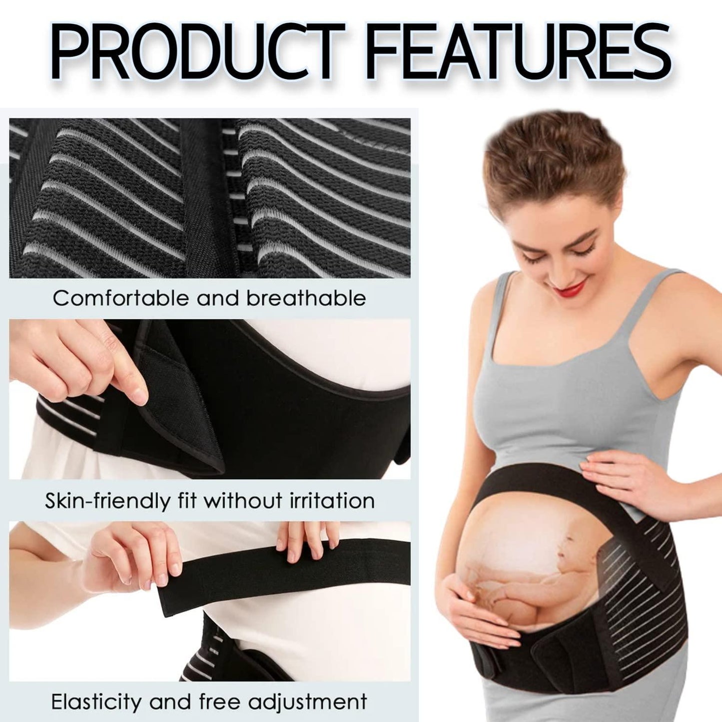 Maternity support belt pregnancy Belly Support Band with Detachable Shoulder Straps