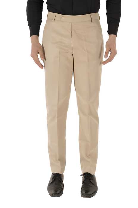 Lycra Blend Solid Regular Fit Mens Formal Trousers