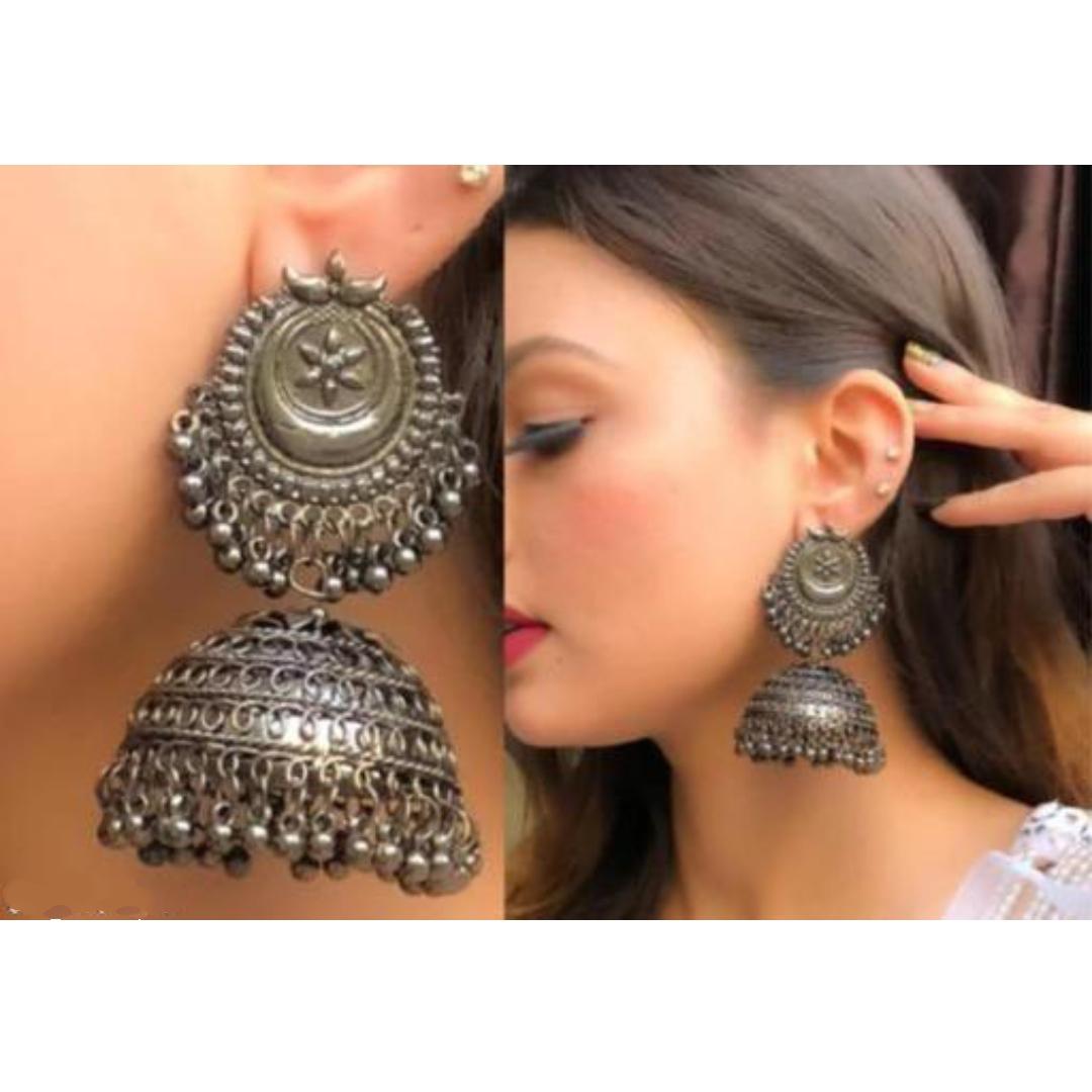 Traditional New Style Black Jhumkas Earrings For Women and Girls