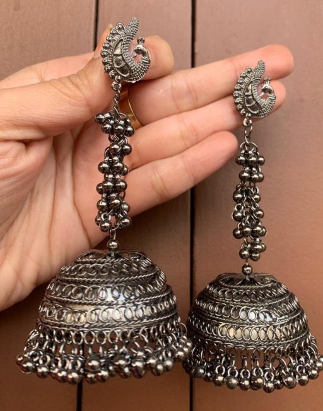 Traditional New Style Black Jhumkas Earrings For Women and Girls