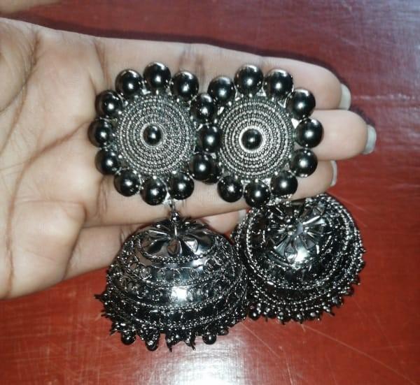 Traditional New Style Black Jhumkas Earrings For Women and Girls