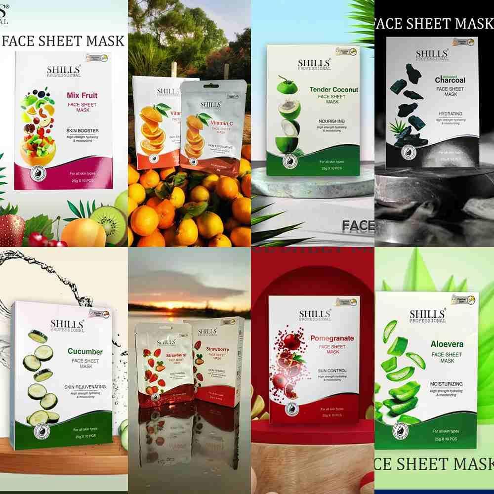 MIX FRUIT SHEET MASK WITH SERUM (Pack of 8)