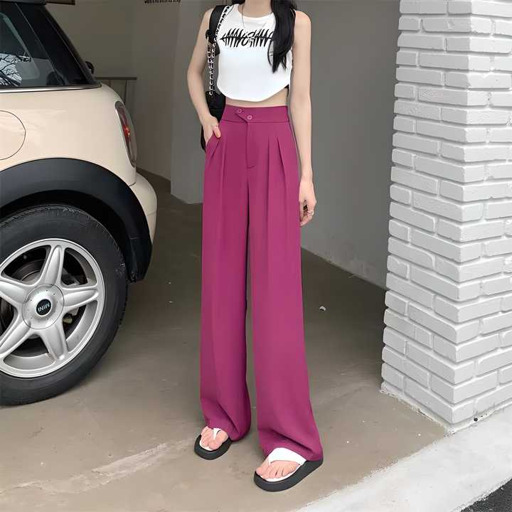 Women's Comfortable High Waist Loose Straight Wide Leg Pant