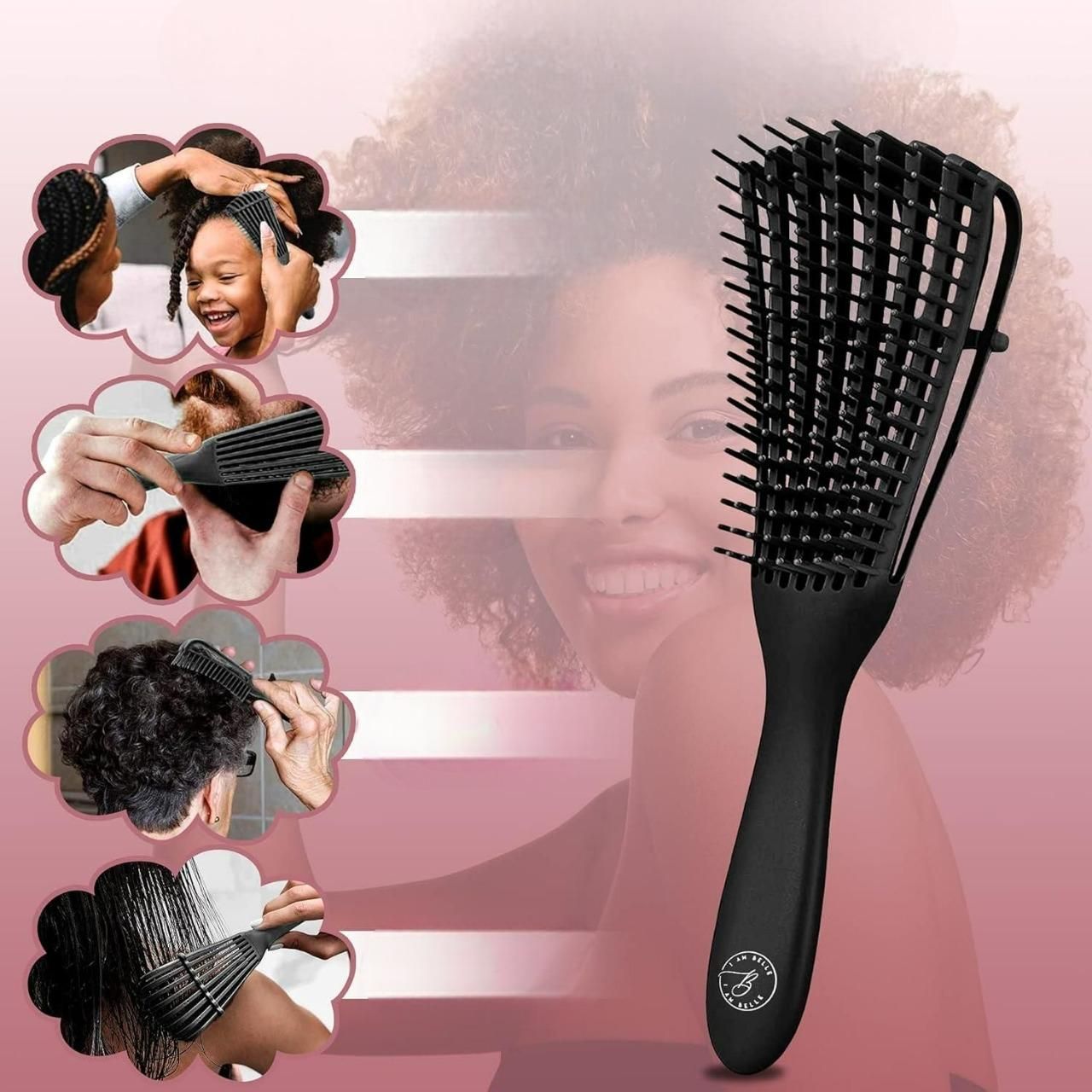 Brush for Detangling and Defining Curly and Afro hair - Anti-tangle comb