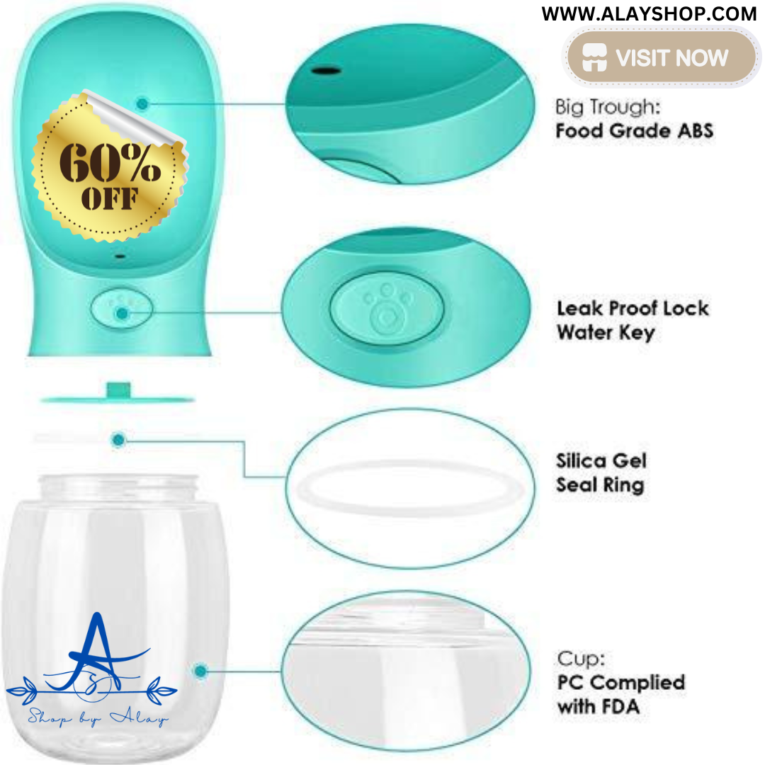 Leak Proof Portable Puppy Water Dispenser Drinking Feeder Pet Care Cup  (12 Oz / 350ml)