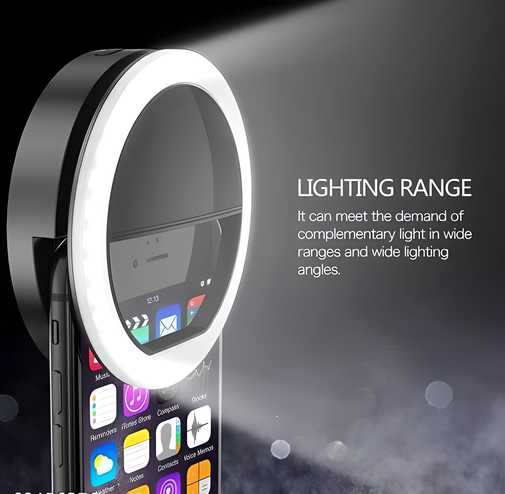 Portable LED Ring Selfie Light for All Smartphones