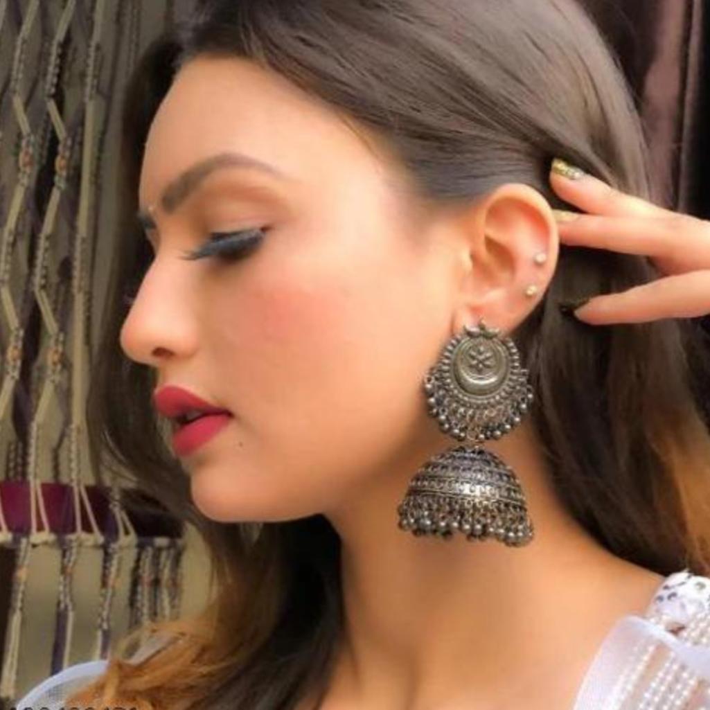 Traditional New Style Black Jhumkas Earrings For Women and Girls