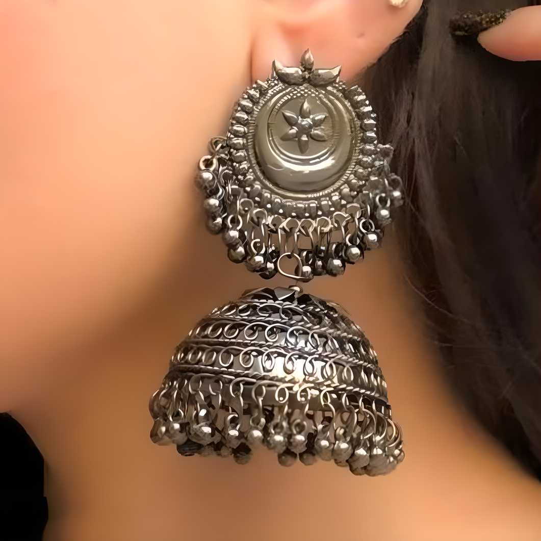 Traditional New Style Black Jhumkas Earrings For Women and Girls