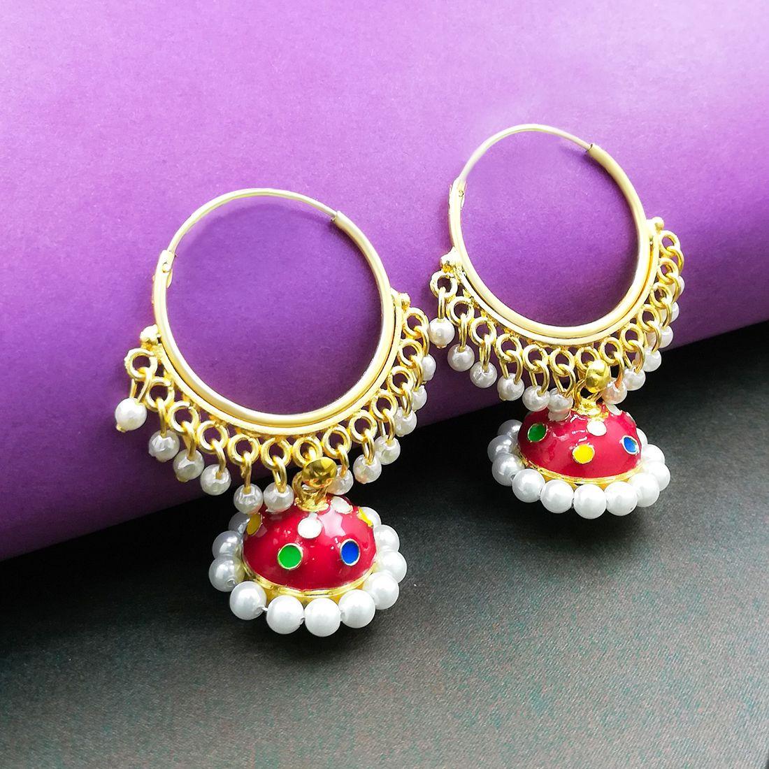 Traditional Meenakari Jhumki Earring