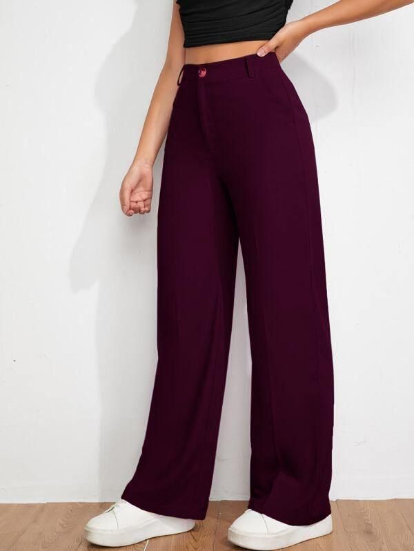 Women's Flat Front Casual Trousers